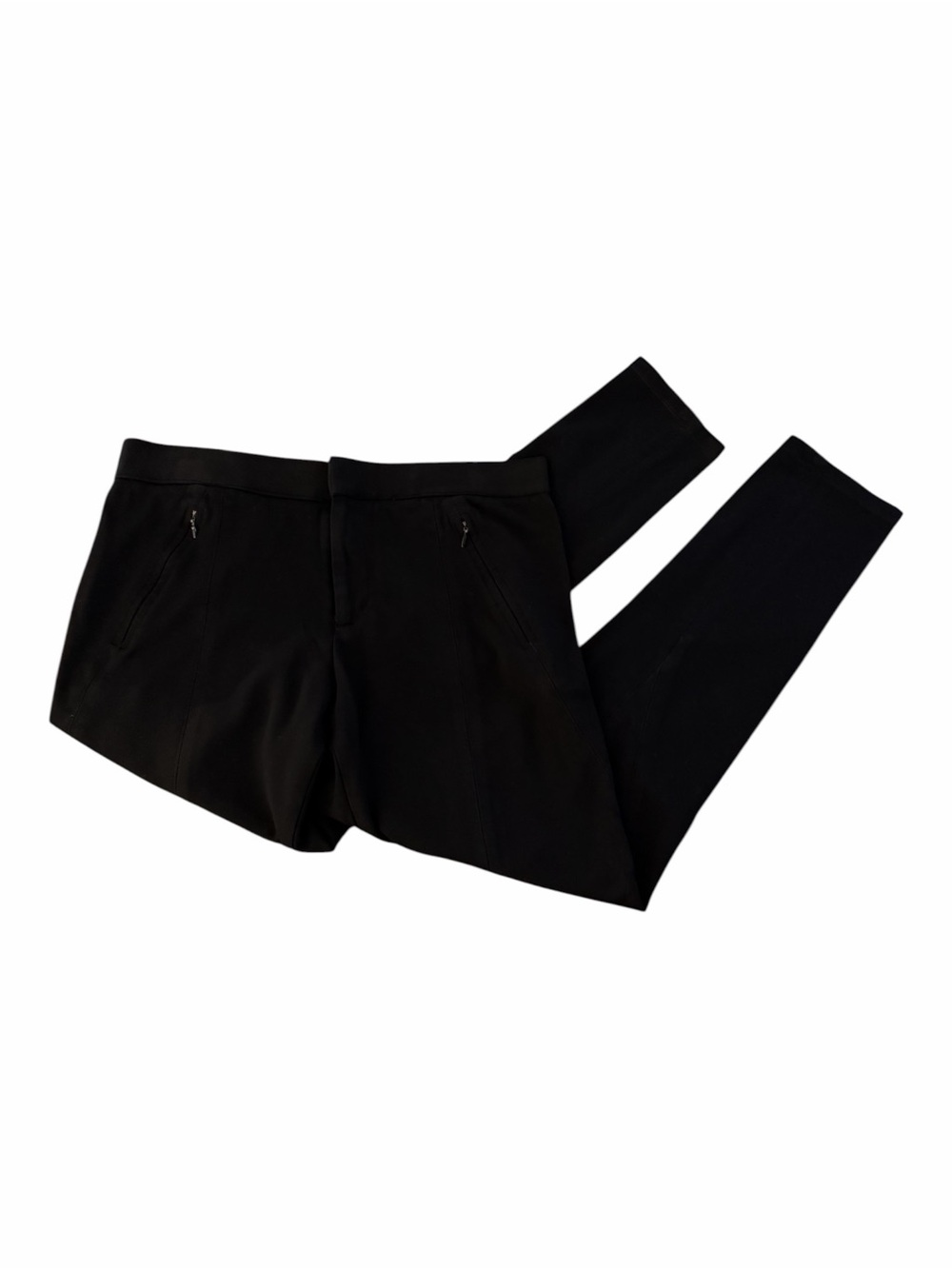 Neiman Marcus Black Stretch Soft Slim Leg Zip Up Pants Size Medium